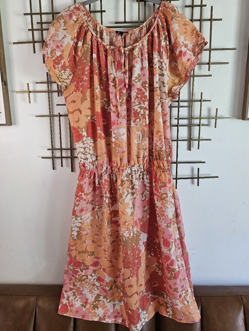 M- Talbots- Pink and Peach Floral Dress - Picture 1 of 6